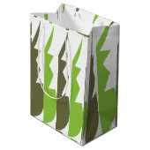 Sac Cadeau Moyen Vert gris Abstrait moderne (Dos Angle)