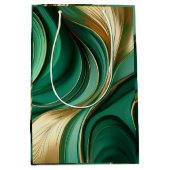 Sac Cadeau Moyen Vert moderne et or (Devant)