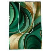 Sac Cadeau Moyen Vert moderne et or (Dos)