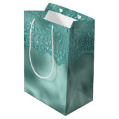 Sac Cadeau Moyen Vert œuf de Robin Lace Robe de Mariée (Dos Angle)