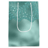 Sac Cadeau Moyen Vert œuf de Robin Robe de mariée en dentelle (Dos)