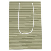 Sac Cadeau Moyen Vert olive et fines rayures bronzantes (Dos)