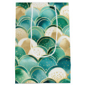 Sac Cadeau Moyen Vert Or blanc Abstrait (Dos)