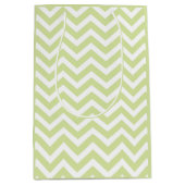 Sac Cadeau Moyen Vert pastel et chevron blanc Mariage Anniversaire (Devant)