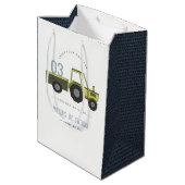 Sac Cadeau Moyen Vert Vert Vert Ferme Tracteur Enfants N'importe qu (Dos Angle)
