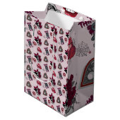 Sac Cadeau Moyen Vibrant rose gothique Graphique Saint-Valentin (Devant Angle)