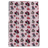 Sac Cadeau Moyen Vibrant rose gothique Graphique Saint-Valentin (Dos)