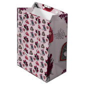 Sac Cadeau Moyen Vibrant rose gothique Graphique Saint-Valentin (Dos Angle)