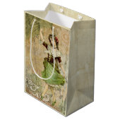 Sac Cadeau Moyen Victorian Dancing Girl Green Red Rose Cadeau (Dos Angle)