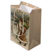 Sac Cadeau Moyen Victorian Santa Claus With Christmas Tree (Devant Angle)