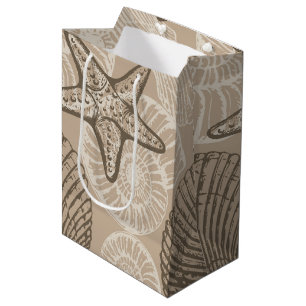 Sac Cadeau Moyen Vie marine côtière étoiles de mer et coquilles en 