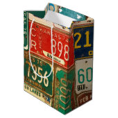 Sac Cadeau Moyen vieilles plaques d'immatriculation rouillées (Dos Angle)