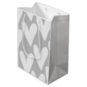 Sac Cadeau Moyen Vieillir Avec Moi Aimer Grey White Hearts Mariage (Dos Angle)