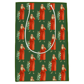 Sac Cadeau Moyen Vieux Monde Santa Claus Vintage Noël