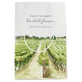Sac Cadeau Moyen Vignoble Vignoble Aquarelle Fête des mariées verte (Devant)
