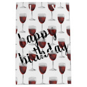 Sac Cadeau Moyen Vin Rouge Anniversaire Blanc (Devant)