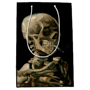 Sac Cadeau Moyen Vincent van Gogh - Crâne avec cigarette allumée