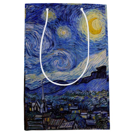 Sac Cadeau Moyen Vincent Van Gogh - La nuit étoilée (Devant)