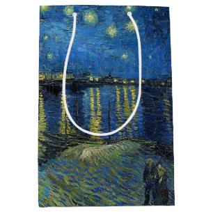Sac Cadeau Moyen Vincent van Gogh - Nuit étoilée sur le Rhône