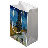 Sac Cadeau Moyen Vincent van Gogh - Route avec Cypress et Star (Devant Angle)