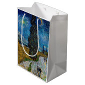 Sac Cadeau Moyen Vincent van Gogh - Route avec Cypress et Star (Dos Angle)