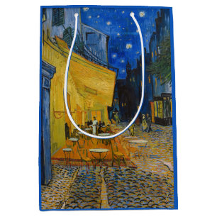 Sac Cadeau Moyen Vincent van Gogh - Terrasse de café la nuit