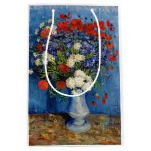 Sac Cadeau Moyen Vincent van Gogh - Vase avec Cornflowers & Poppies