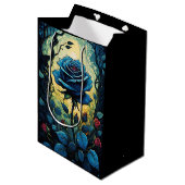 Sac Cadeau Moyen Vins Roses bleus (Devant Angle)