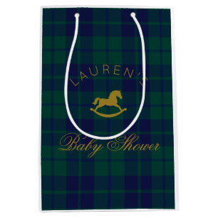 Sac Cadeau Moyen Vintage Cheval de roche Baby shower de la Marine P