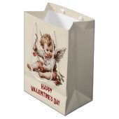 Sac Cadeau Moyen Vintage Cupid With Heart Bow (Devant Angle)