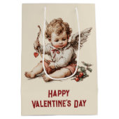 Sac Cadeau Moyen Vintage Cupid With Heart Bow (Dos)
