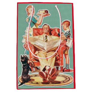 Sac Cadeau Moyen Vintage famille nucléaire des années 1950 50 rétro