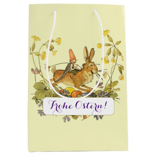 Sac Cadeau Moyen Vintage Gernan Joyeux Pâques (Devant)