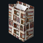 Sac Cadeau Moyen Vintage Medieval Christmas Collage<br><div class="desc">Colorful festive and unique holiday collage featuring Victorian-era illustrations depicting Christmas scenes during the middle ages and Medieval period. Cards feature scenes of knights in armor,  jesters,  winter village scenes,  merry making and friars feasting with greetings and poems in elaborate Olde English script.</div>