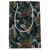 Sac Cadeau Moyen Vintage Noël Élégant Éclairage (Devant)