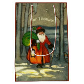 Sac Cadeau Moyen Vintage Noël Père Noël (Dos)