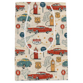Sac Cadeau Moyen Vintage Road Trip Pattern (2) (Devant)