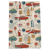 Sac Cadeau Moyen Vintage Road Trip Pattern (2) (Dos)