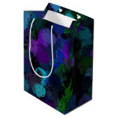 Sac Cadeau Moyen Violet, bleu et noir Abstrait (Dos Angle)