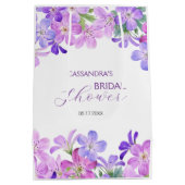 Sac Cadeau Moyen Violet Geranium Floral Fête de Mariage  (Dos)