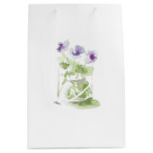 Sac Cadeau Moyen Violettes d'aquarelle de lavande dans un bocal de (Devant)