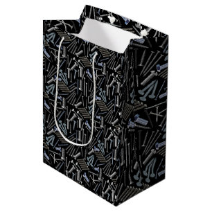 Sac Cadeau Moyen Vis et clous x4 Black BG