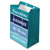 Sac Cadeau Moyen Voeux d'anniversaire cool (Devant Angle)