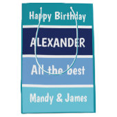 Sac Cadeau Moyen Voeux d'anniversaire cool (Devant)