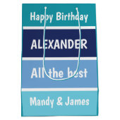 Sac Cadeau Moyen Voeux d'anniversaire cool (Dos)