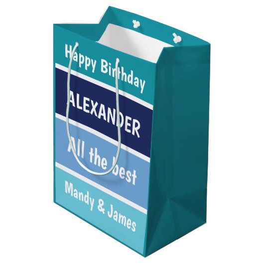 Sac Cadeau Moyen Voeux d'anniversaire cool (Dos Angle)