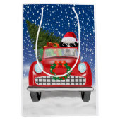 Sac Cadeau Moyen Voiture De Conduite De Chien Dalmatien En Noël De (Devant)