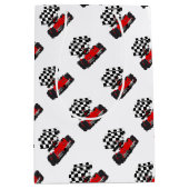 Sac Cadeau Moyen Voiture Red Race avec drapeau À damiers (Devant)