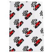 Sac Cadeau Moyen Voiture Red Race avec drapeau À damiers (Dos)
