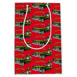 Sac Cadeau Moyen Voiture Vintage Père Noël